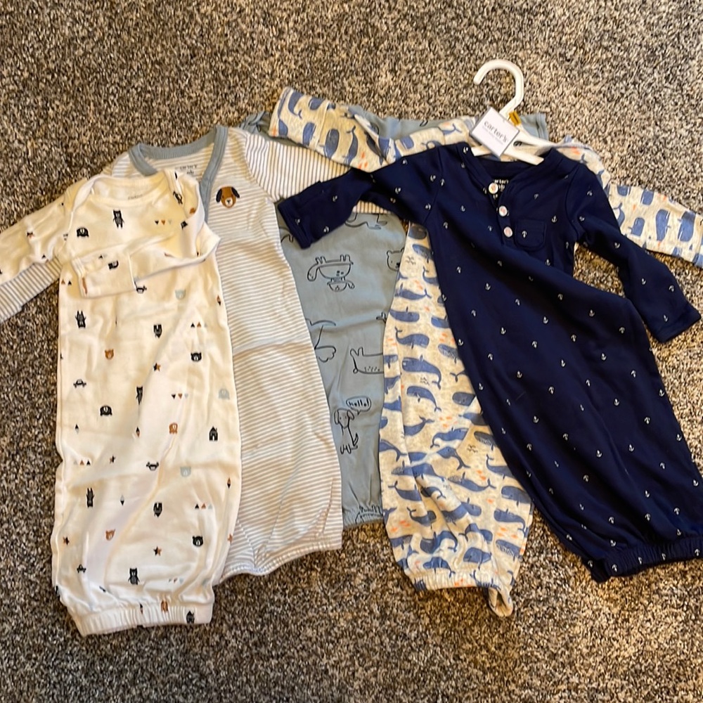 Carters NB boys PJ gown